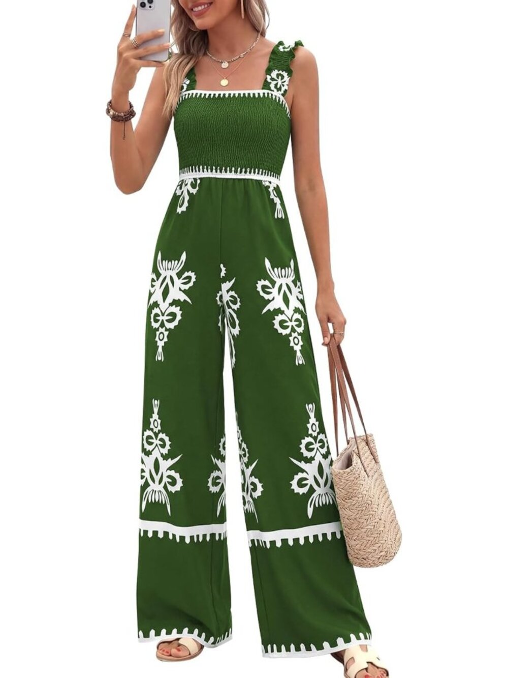 Casual Boho Summer Jumpsuit for Women | One-Piece Outfit with 2 Pockets